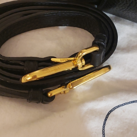 Prada Black Pebble Leather Top Handle Tote - Picture 3 of 12